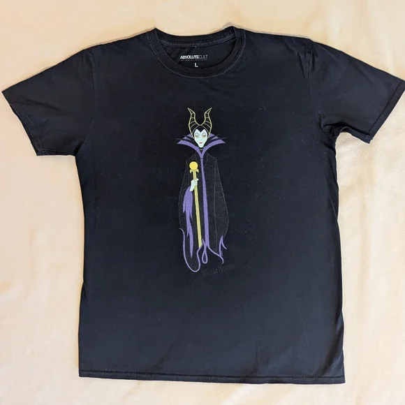 Sleeping Beauty Classic Maleficent Black T-Shirt | Sz Lg - Picture 1 of 4